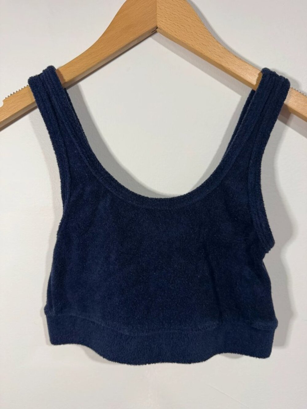 Offline by Aerie Terry Cloth Scoop Neck Cropped Tank Top Navy Blue Size XXS